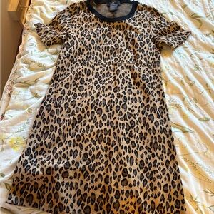 Leopard Print Short Sleeve Dress